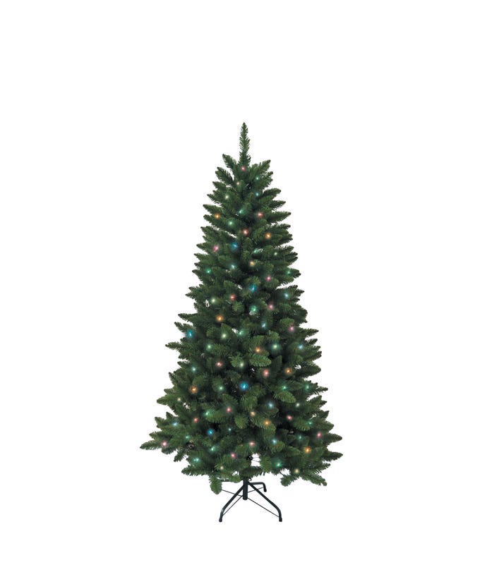 4.5' Pre-Lit Point Pine Tree - Multicolored