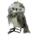 Faux Fur Owl Figurine Feathers Down