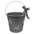 Metal Christmas Snow Bucket - Large