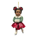 African American Skating Girl in Red Skirt - Strolling Pose