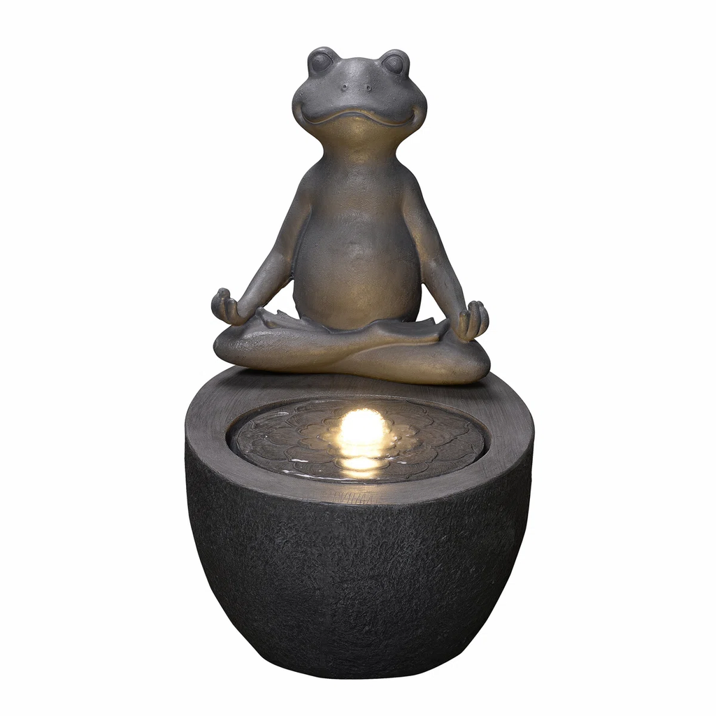 Lighted Frog Water Fountain
