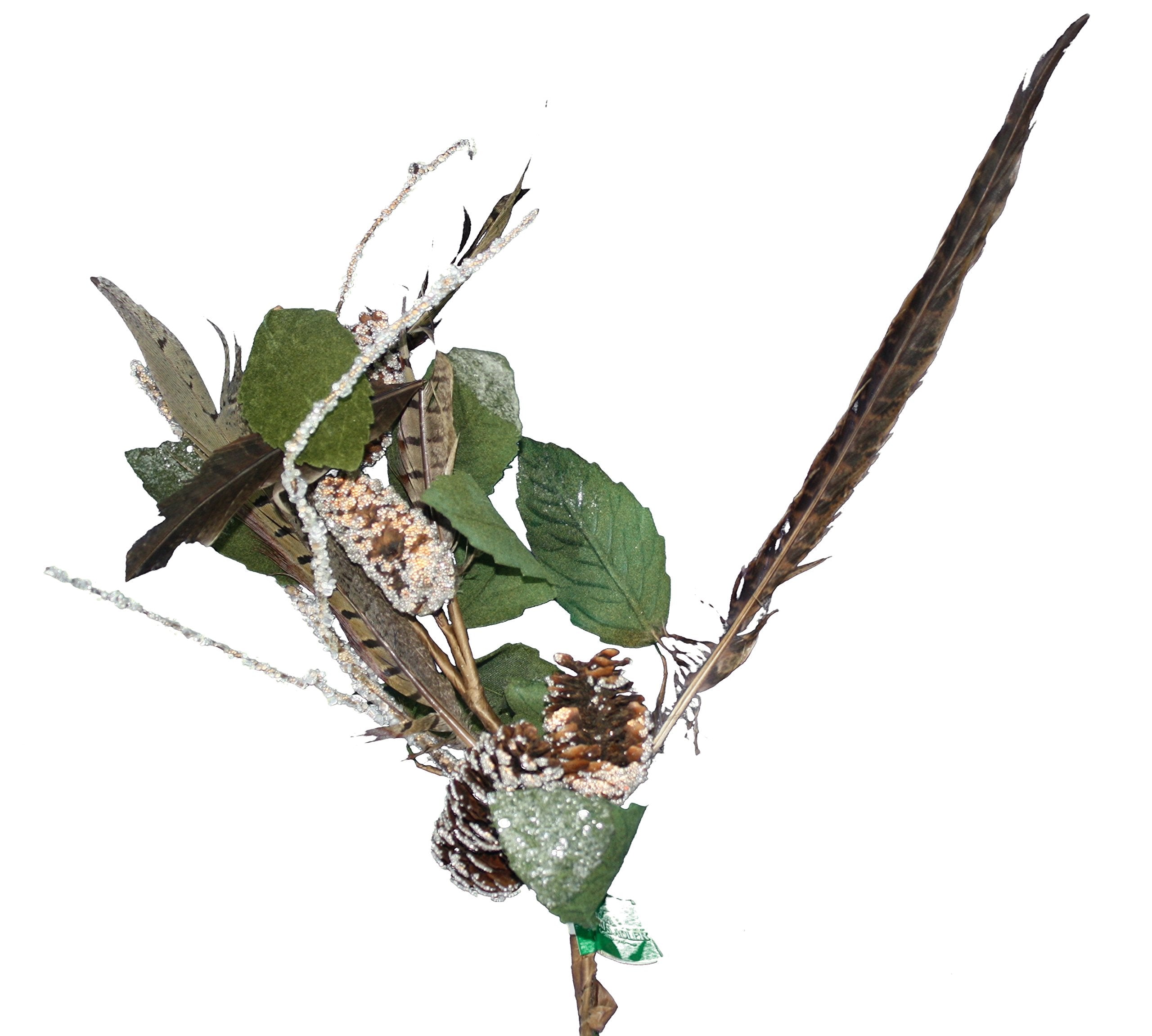 Kurt Adler Pinecone And Feather Spray