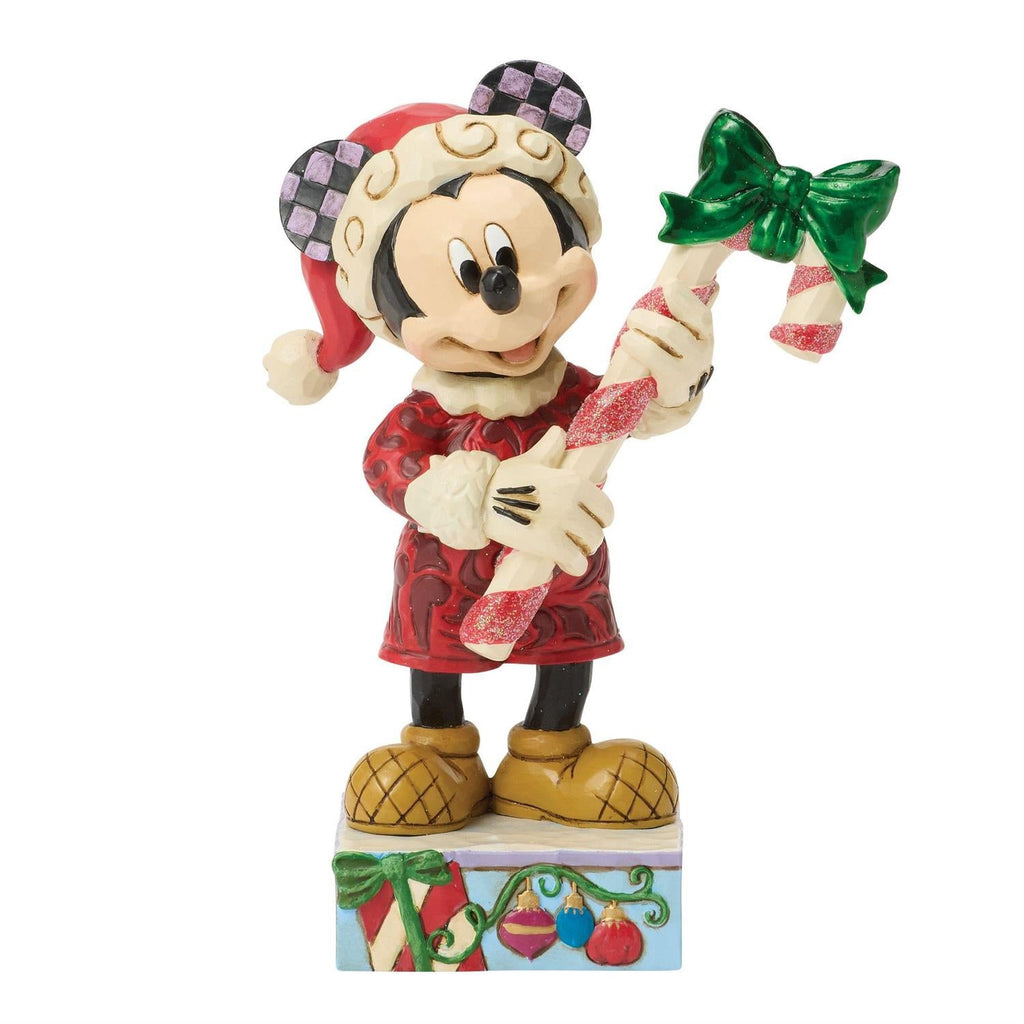 Mickey with Candy Cane Figurine – Disney Traditions