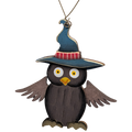 The Whimsical Wizard Owl Wooden Ornament