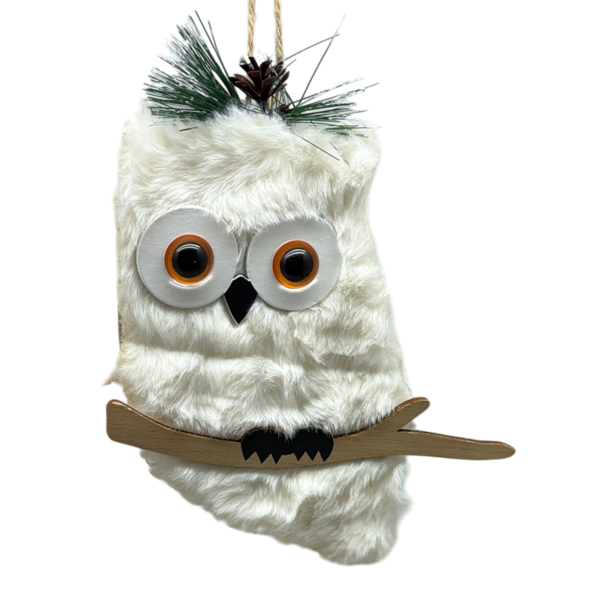 White Holiday Owl Ornament