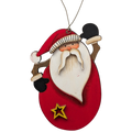 Saint Nick's Joyful Salute: Hand-Painted Plywood Ornament