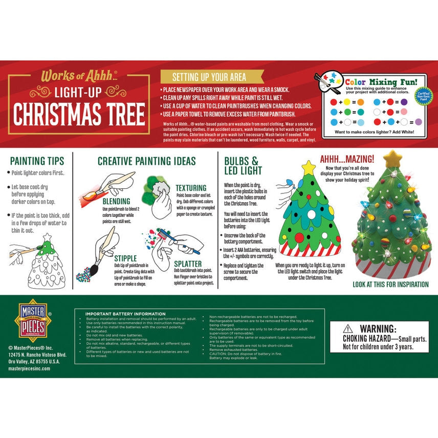 Light-Up Christmas Tree - 6" Plaster Paint Kit