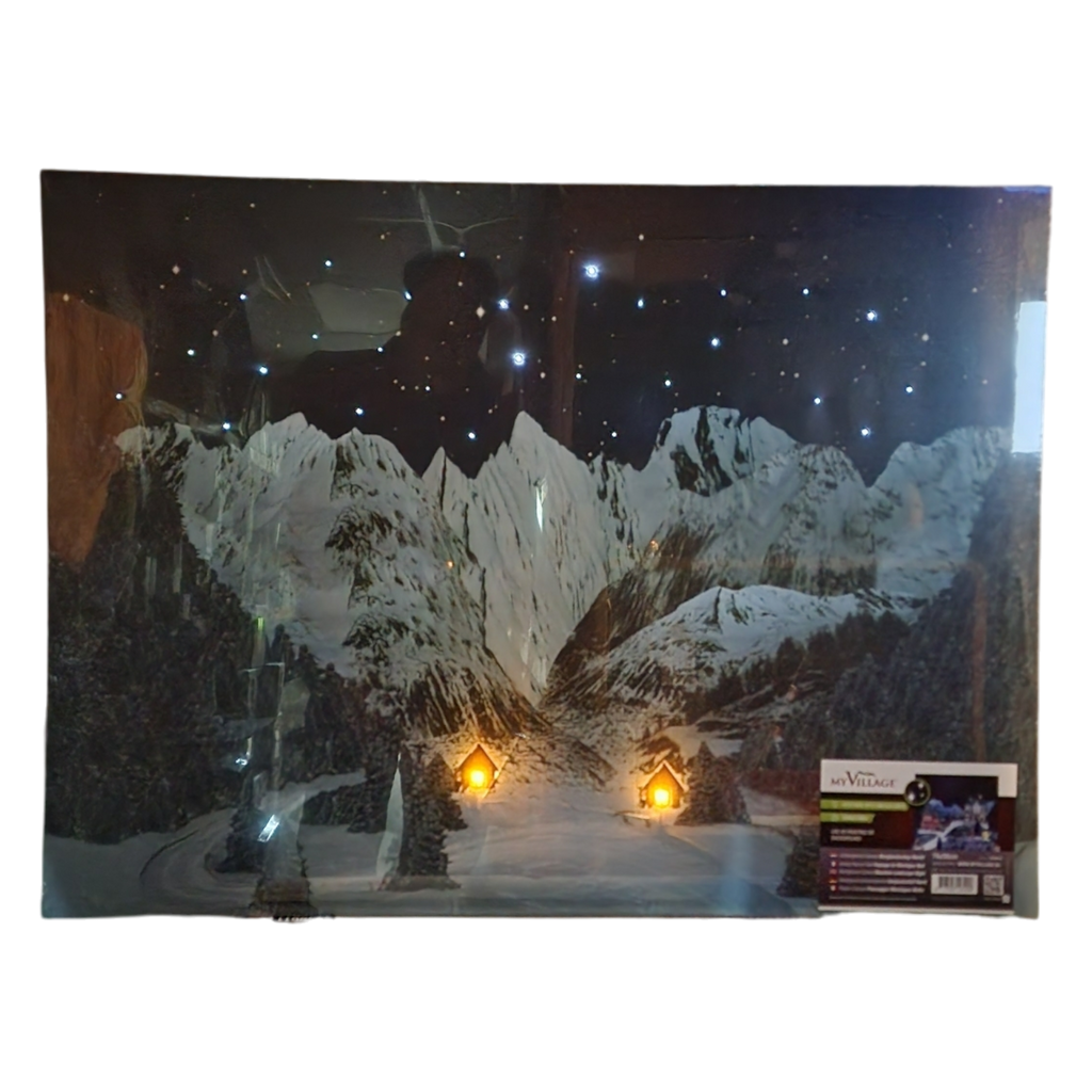 Lighted Canvas Backdrop - 30" x 22" - Mountain Landscape