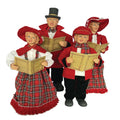 Dickens Carolers Set of 4 In Red Plaid