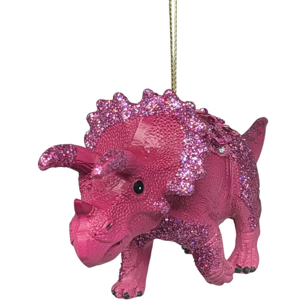 Pink Triceratops Dinosaur Ornament
