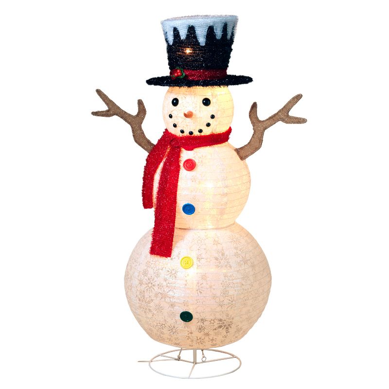 48" Lighted Glittering Snowman
