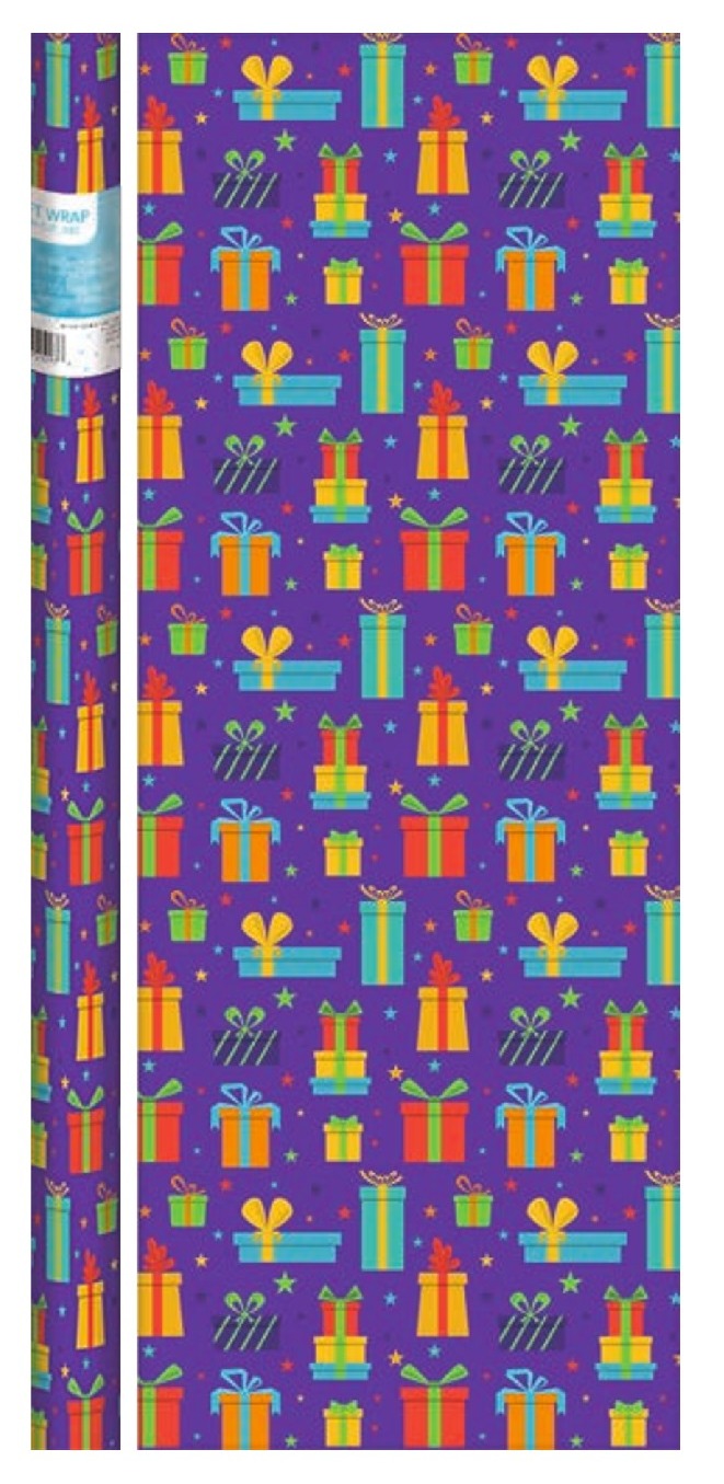 Presents on Purple Gift Wrap