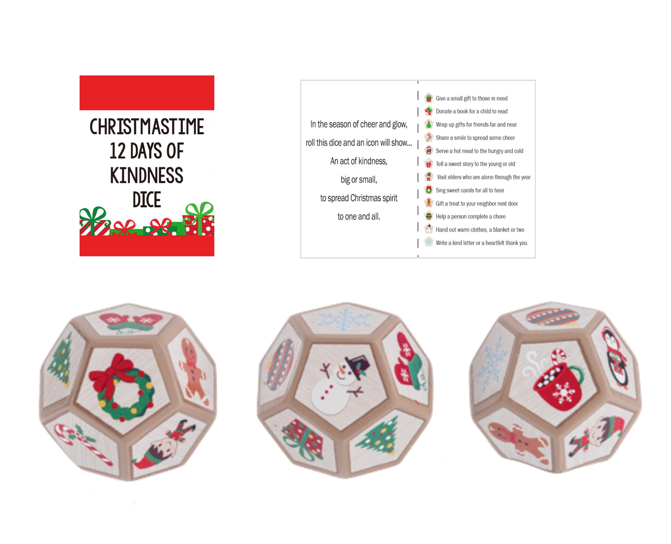 Christmas Time 12 Days of Kindness Dice