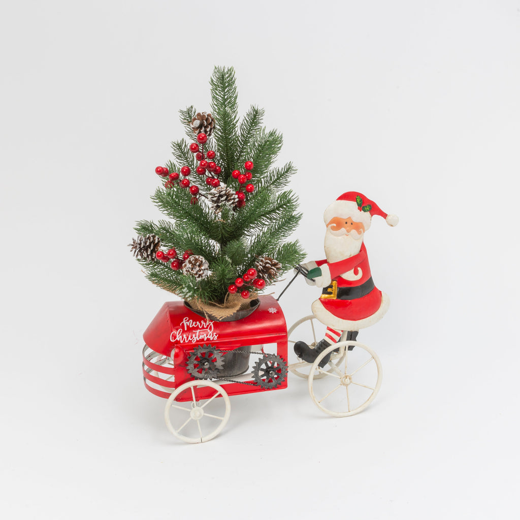 Santa Driving Metal Tractor - 24 inch