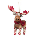 Candy Cane Standing Moose Ornament