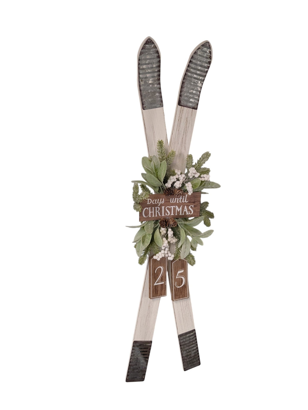 Ski Holiday Countdown Calendar with Festive Florals - Cream
