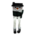Cup of Cheer Snowmen  Shelfsitters  - Green and Black Scarf