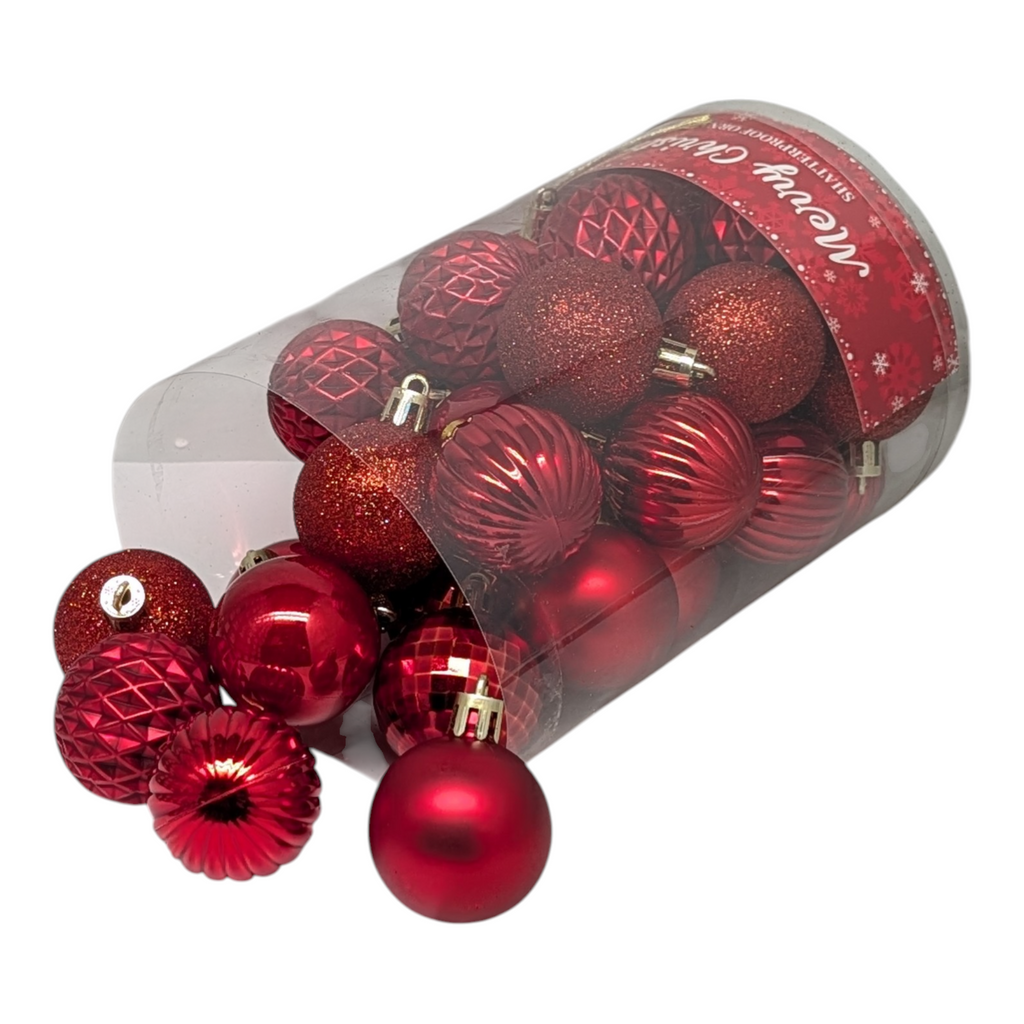 Ball Watch Shatterproof 40mm Ornaments - Set of 34 - Classic Red