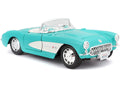 1957 Chevrolet Corvette Convertible Turquoise 1/24 Diecast Model Car by Maisto