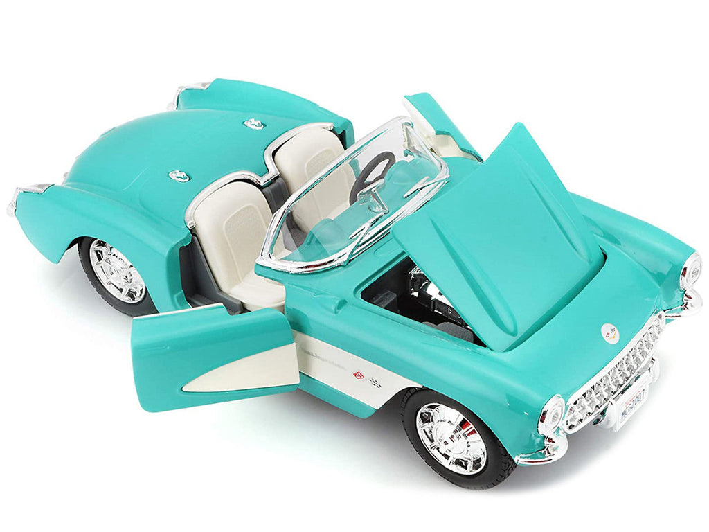 1957 Chevrolet Corvette Convertible Turquoise 1/24 Diecast Model Car by Maisto