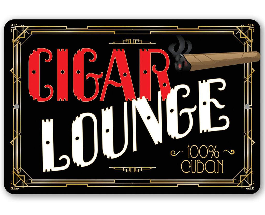 Cigar Lounge Aluminum Metal Wall Sign