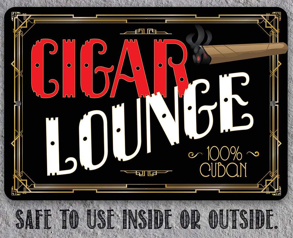 Cigar Lounge Aluminum Metal Wall Sign