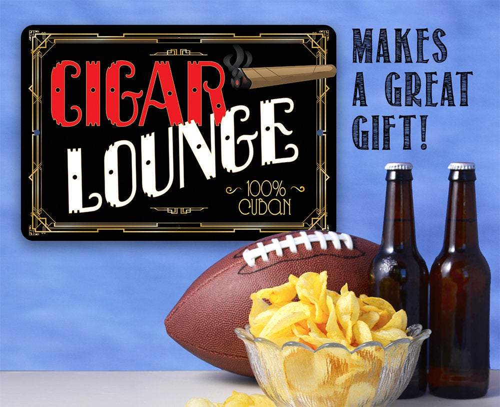 Cigar Lounge Aluminum Metal Wall Sign