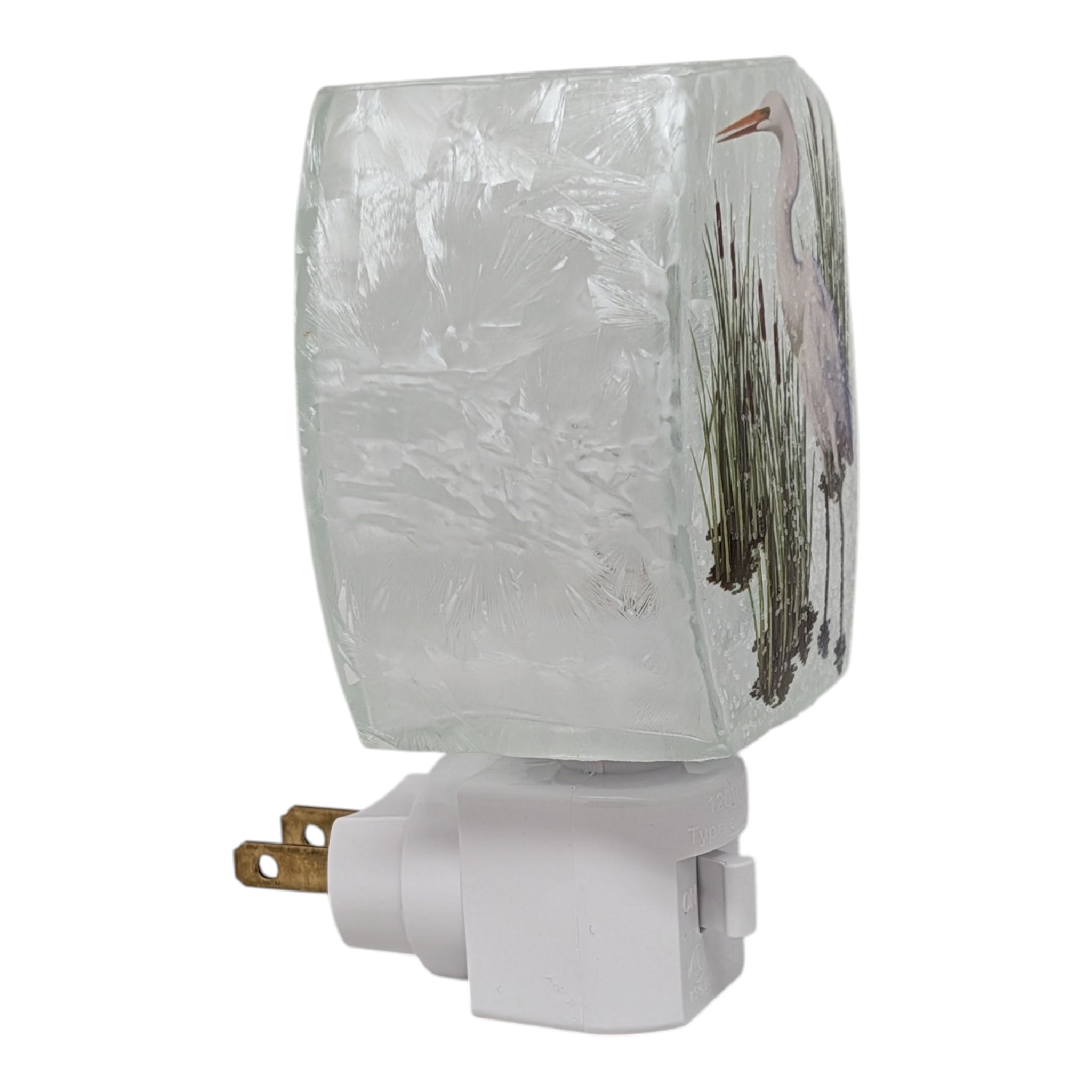Frosted Glass Nightlight - Great Heron