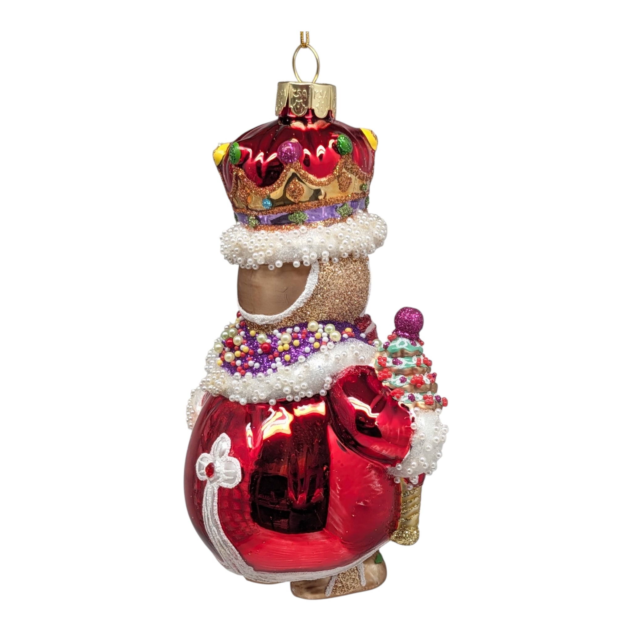 Bellissimo Glass King Gingerbread Ornament