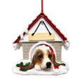 Ceramic Doghouse Ornament - Basset Hound