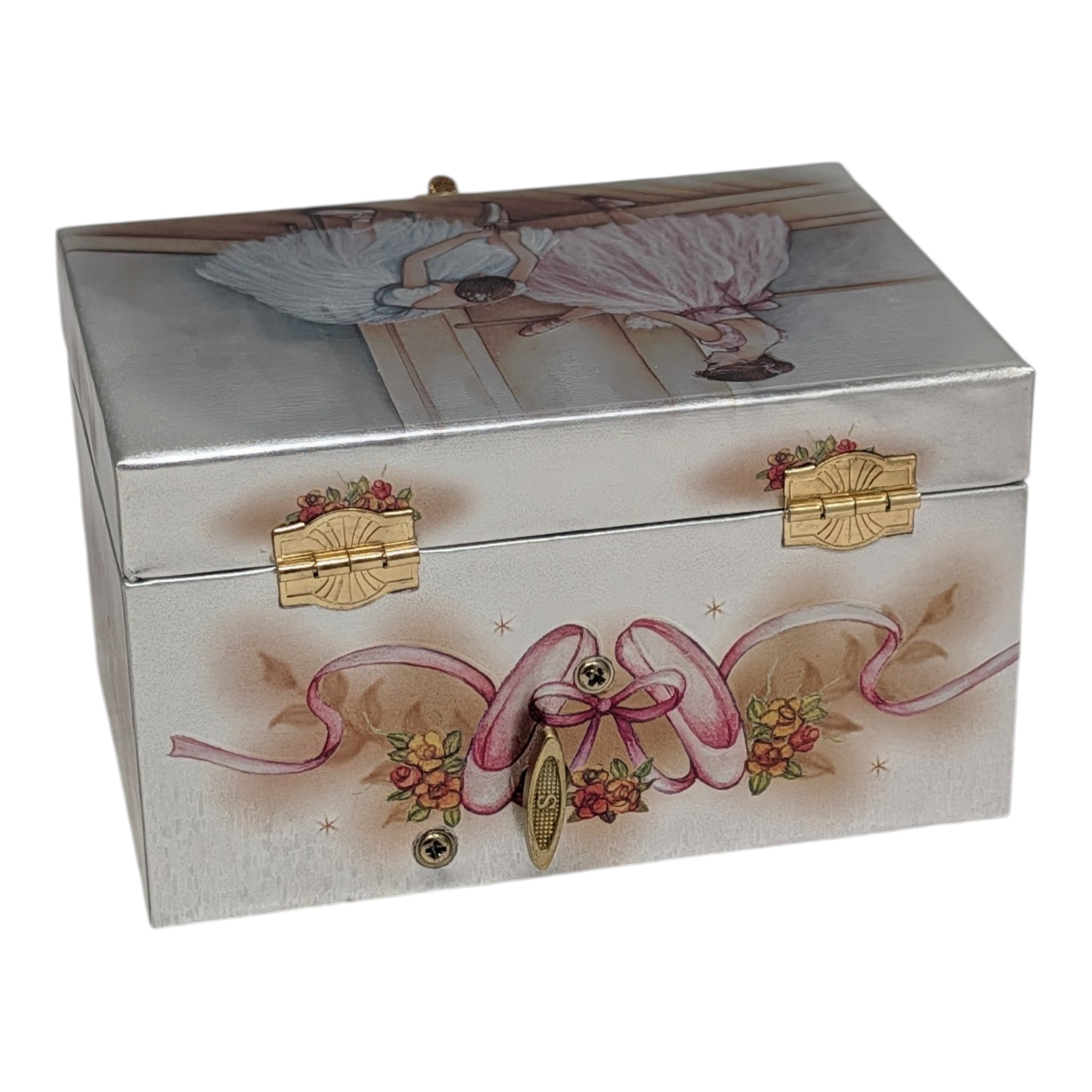 Ballerina Music Box - Silver/White - Swan Lake
