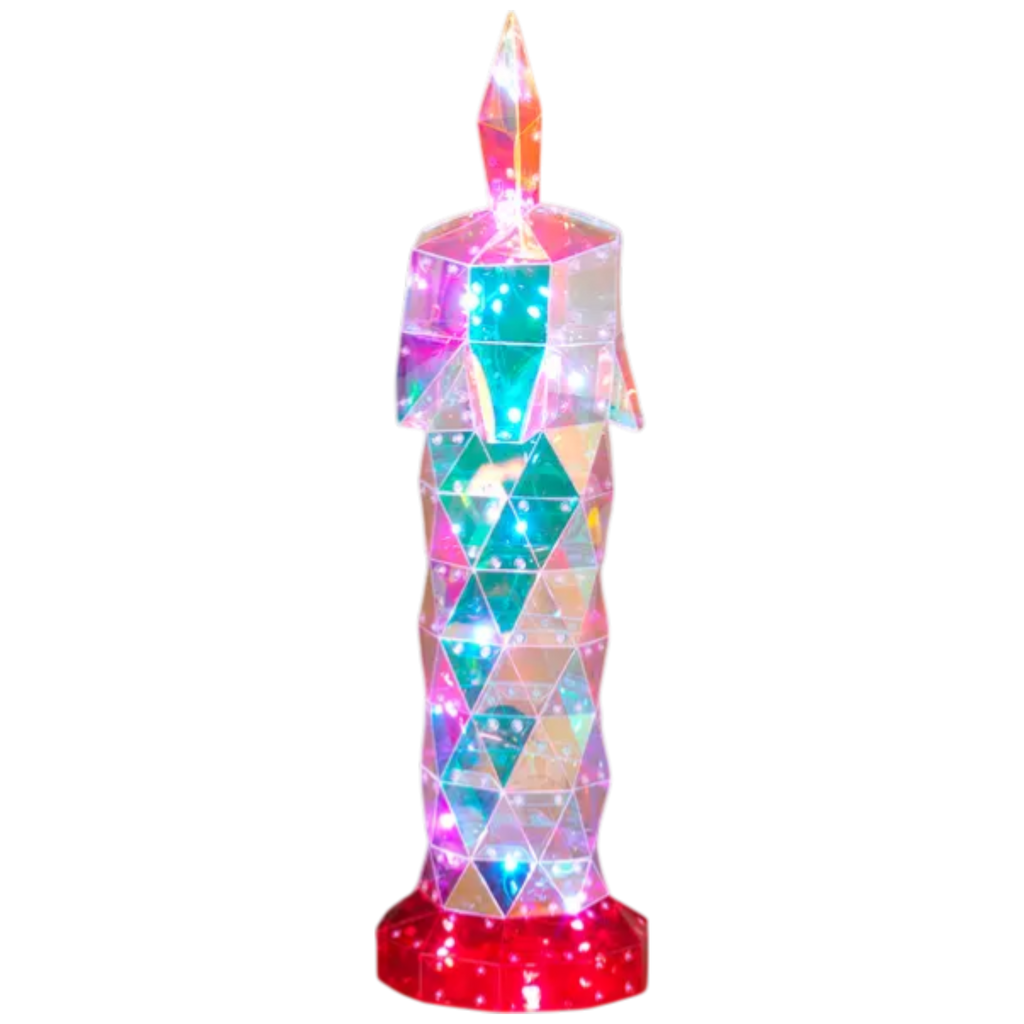 Lighted Holographic Holiday Candle - 2 Feet Tall