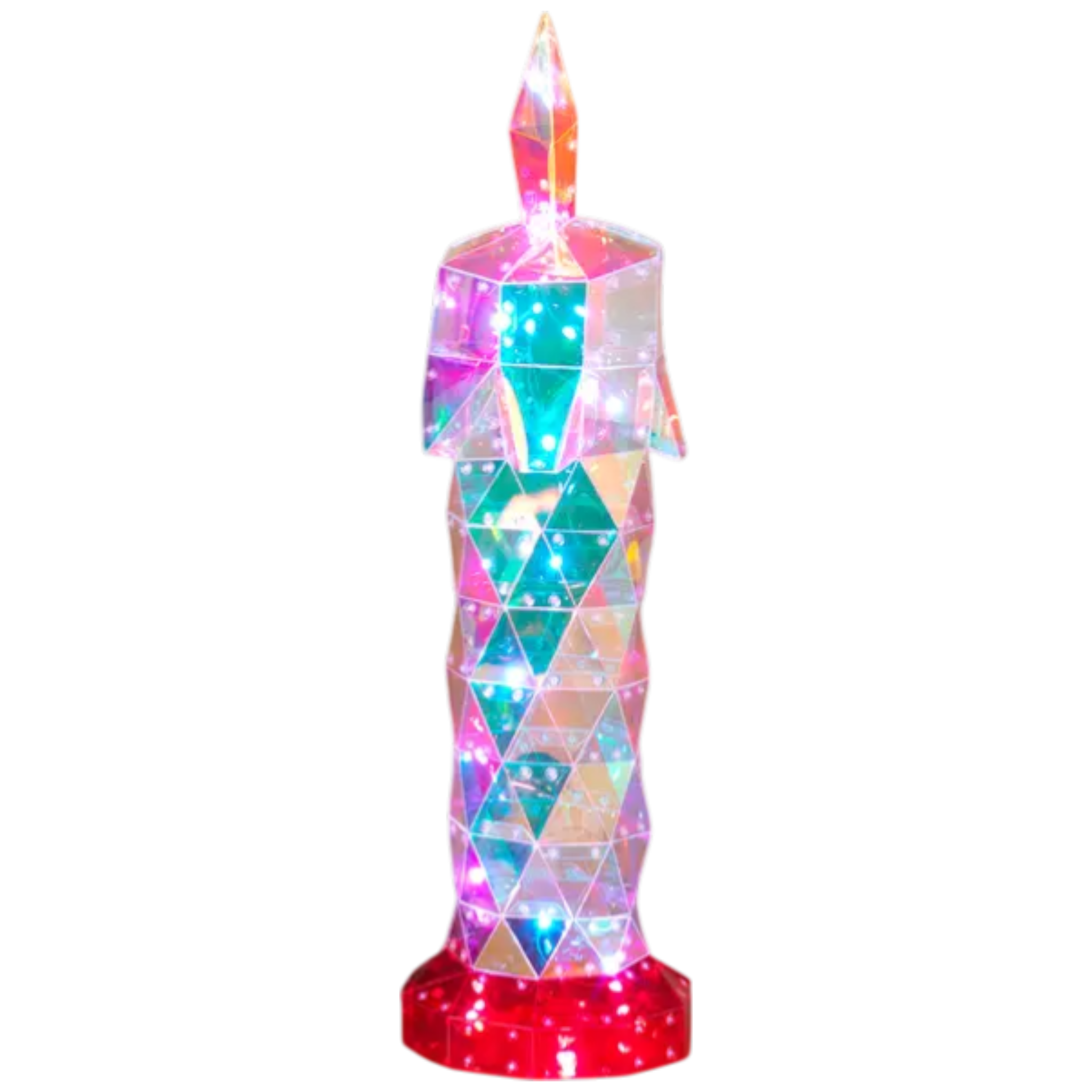 Lighted Holographic Holiday Candle - 2 Feet Tall
