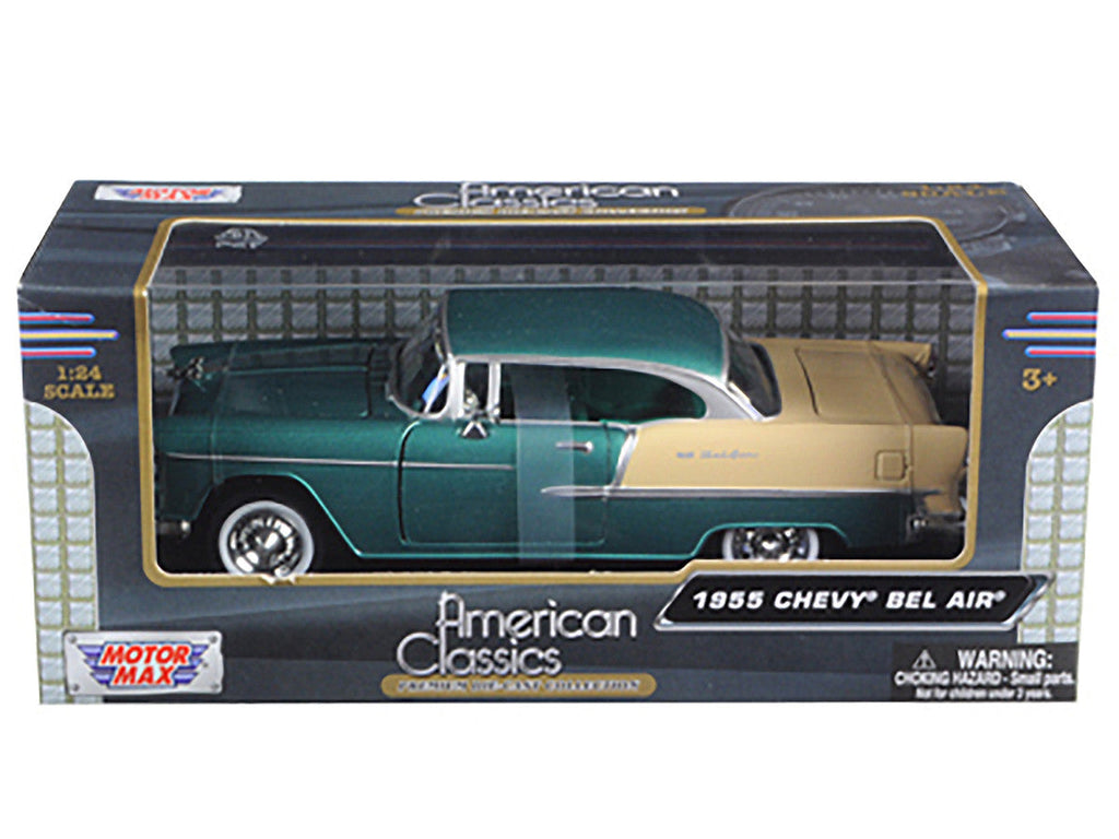 1955 Chevrolet Bel Air Green 1/24 Diecast Model Car by Motormax