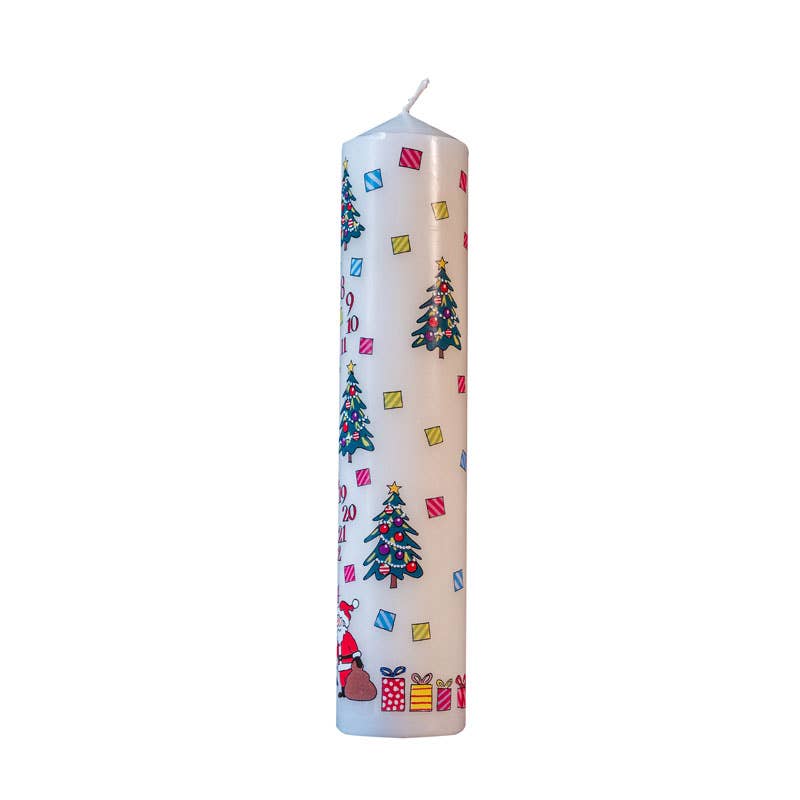 Christmas Trees Advent Large Pillar Candle