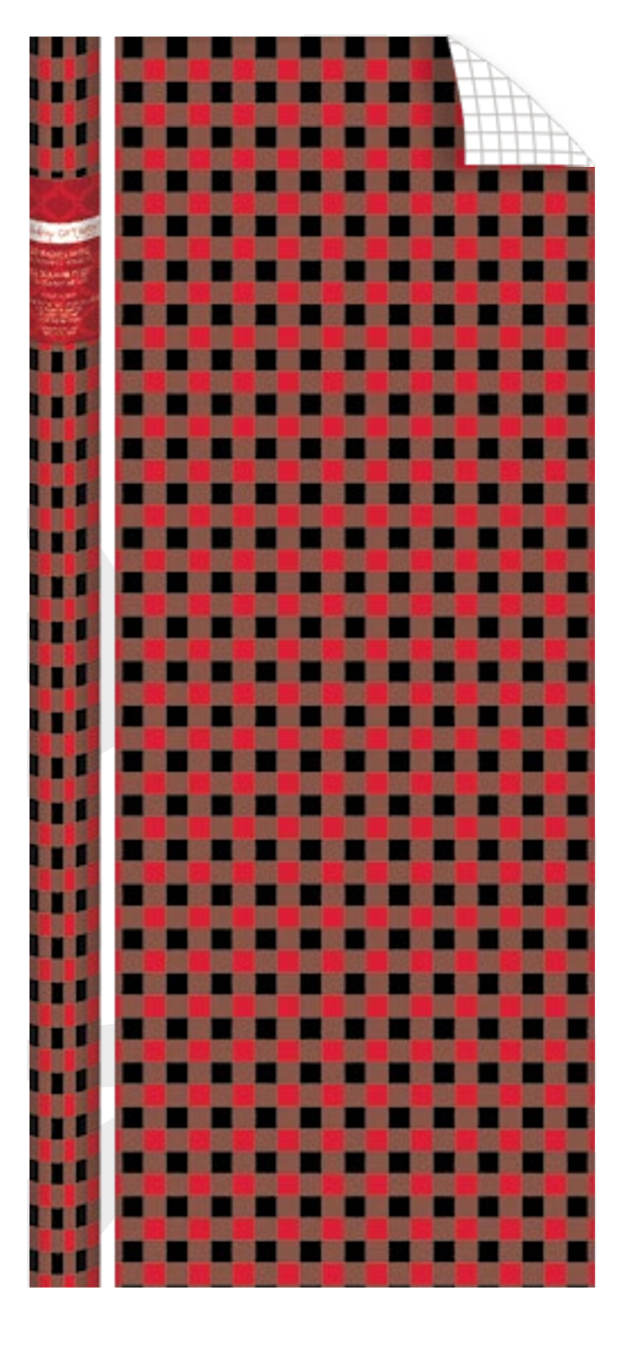 Holiday Plaid Foil Roll Wrap - 30" x 120" - Burgundy