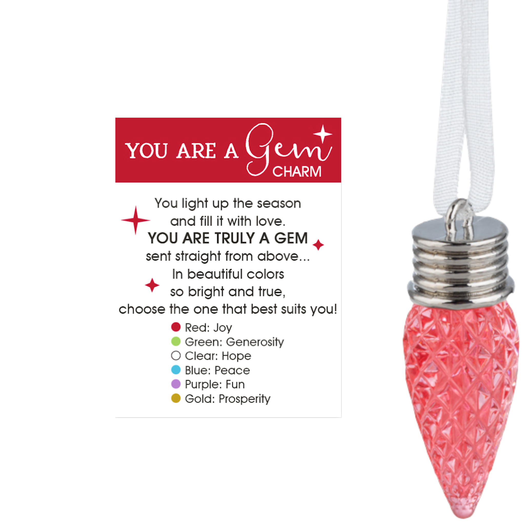 You Are A Gem Charm - Red