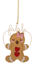 Festive Hearts Gingerbread Caroler Ornament