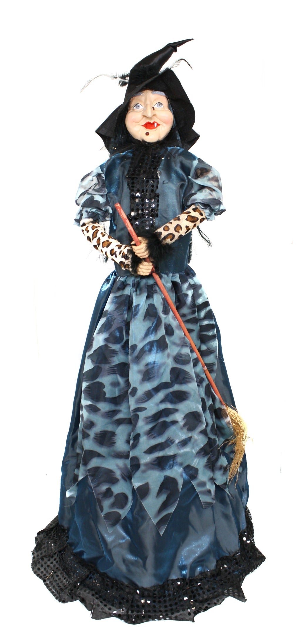 Light Up Cackling Witch - Blue Dress
