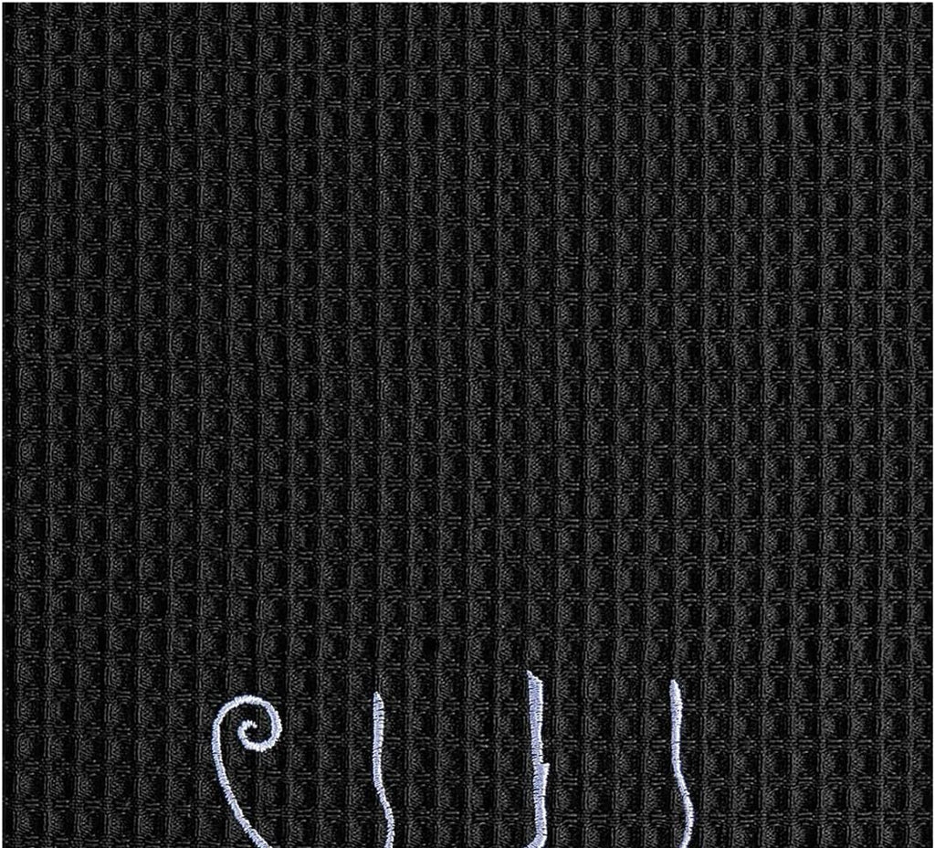 Frequent Flyer Witch Broom Halloween Embroidered Cotton Waffle Weave Towel