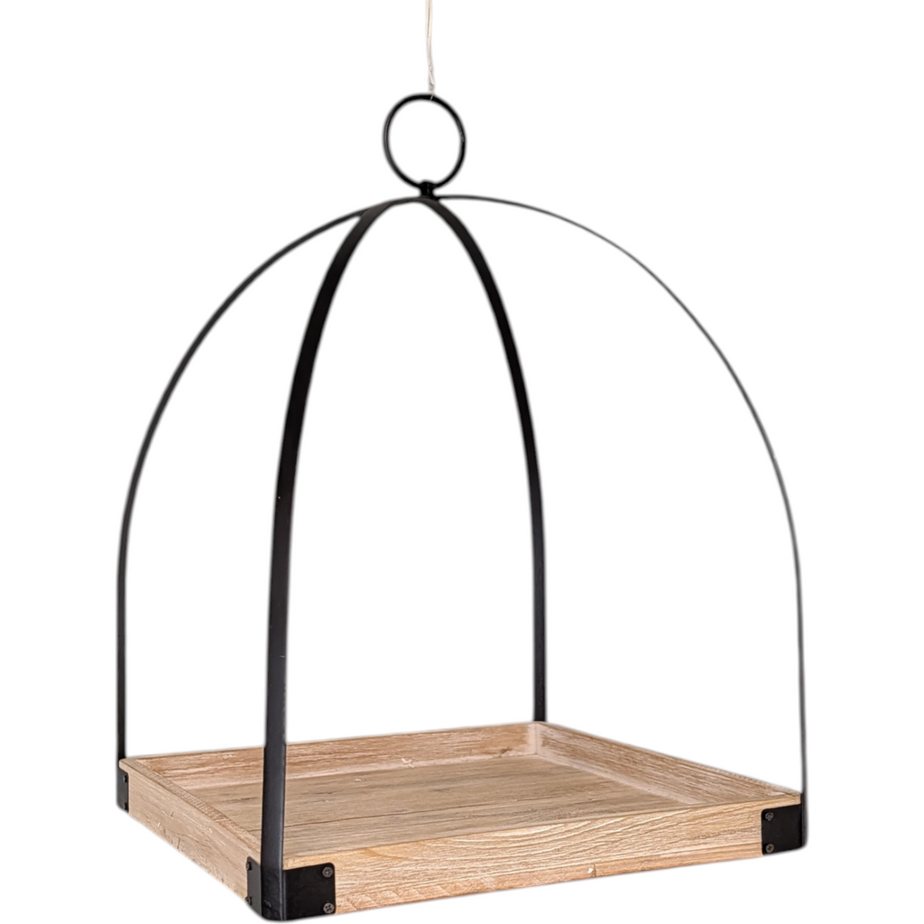 Metal and Mango Wood Lantern Set – Set of Two