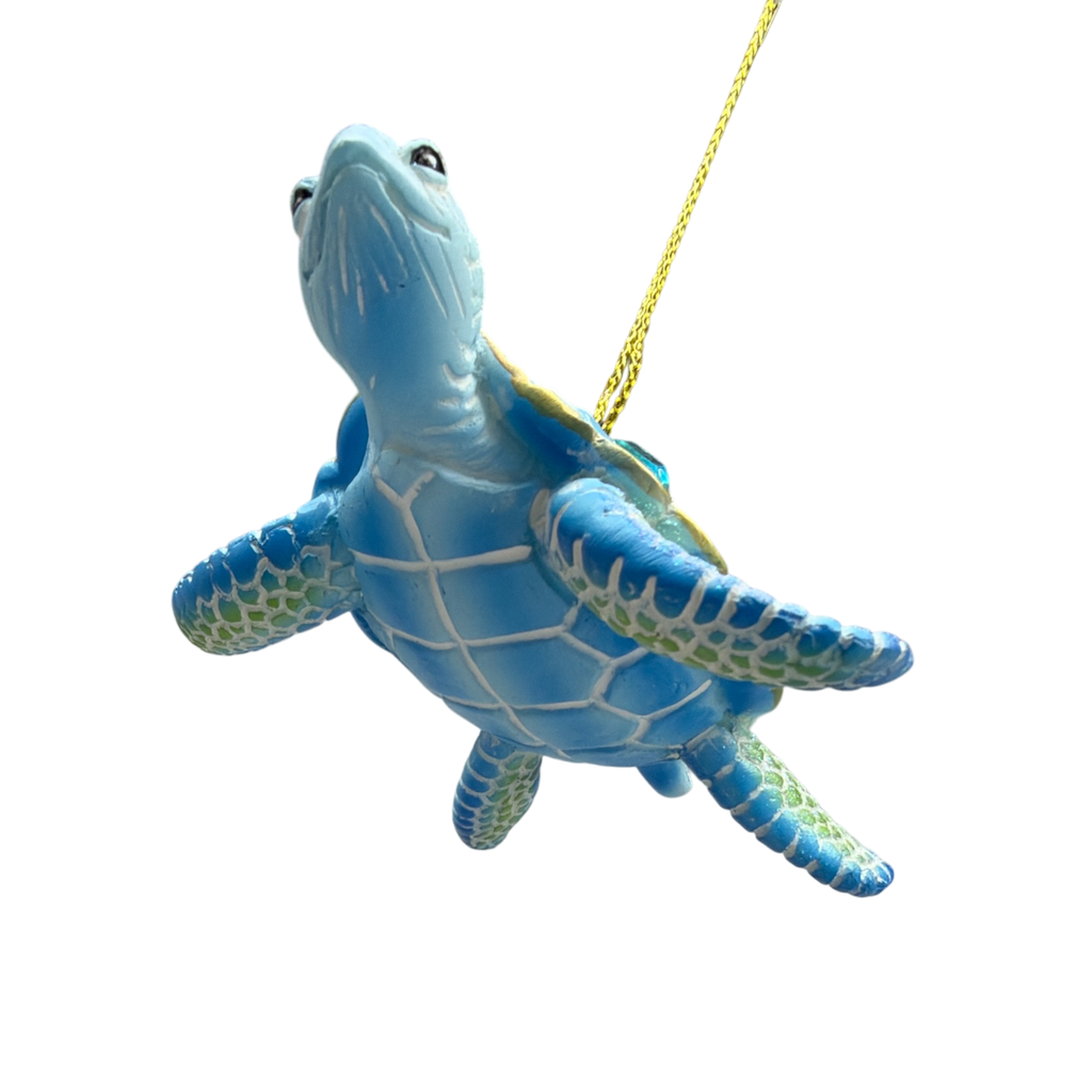 Sea Turtle with Light Blue Gems Ornament