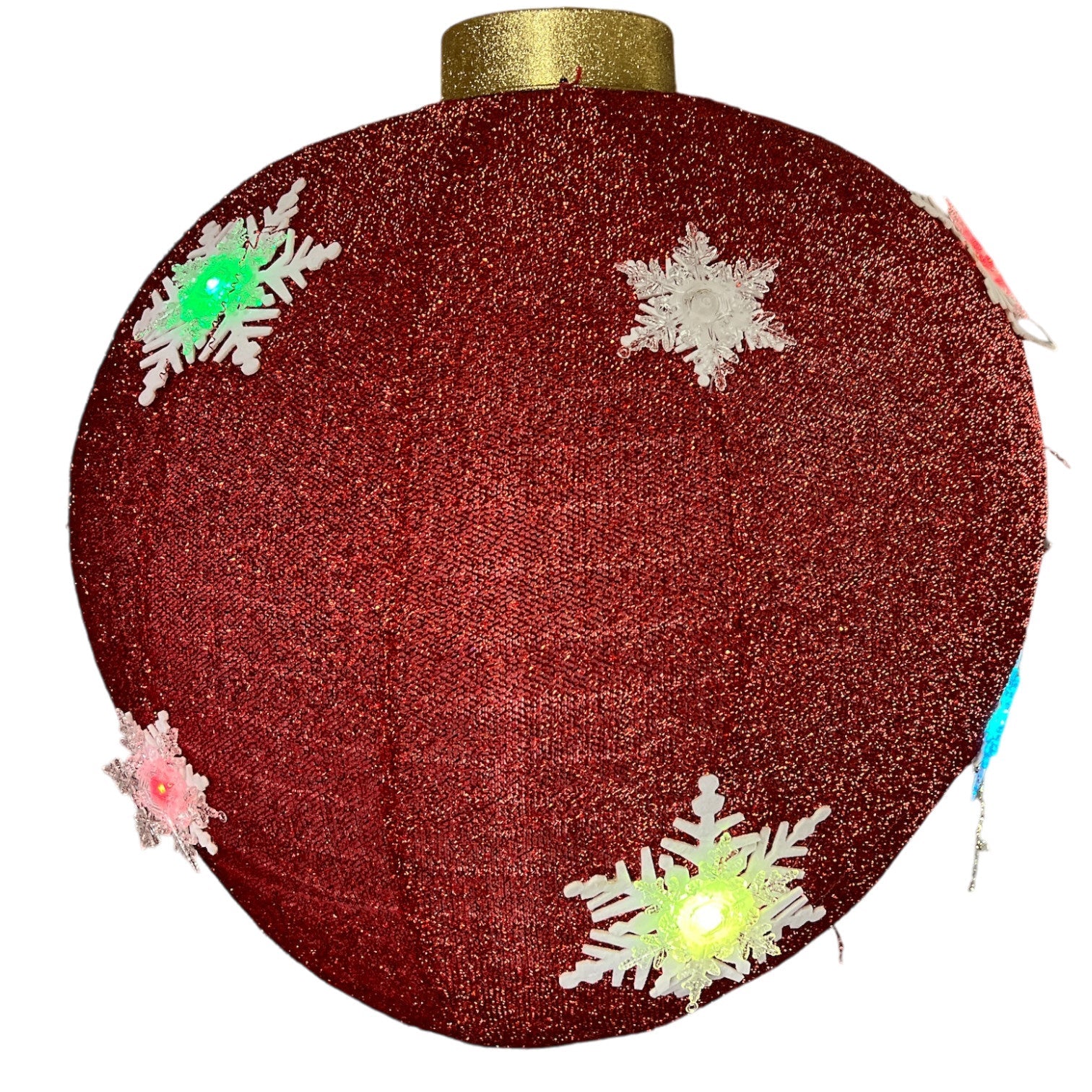 23.5"D B/O Lighted Collapsible Holiday Ball Ornament - Red