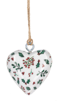 Mini Botanical Heart Ornament - White