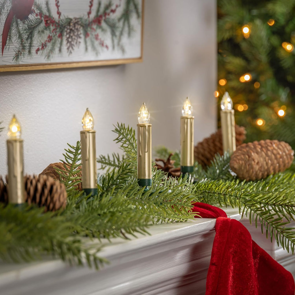 Clip-on LED Candles with Remote - Gold - 10 Pack