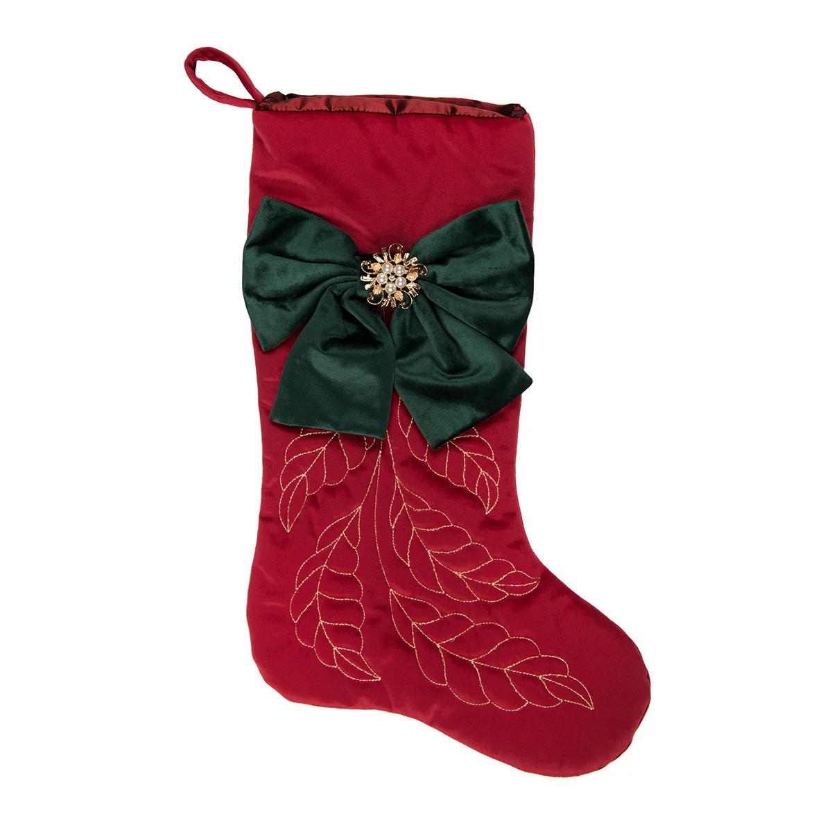Green Bow Stocking - 20 Inch
