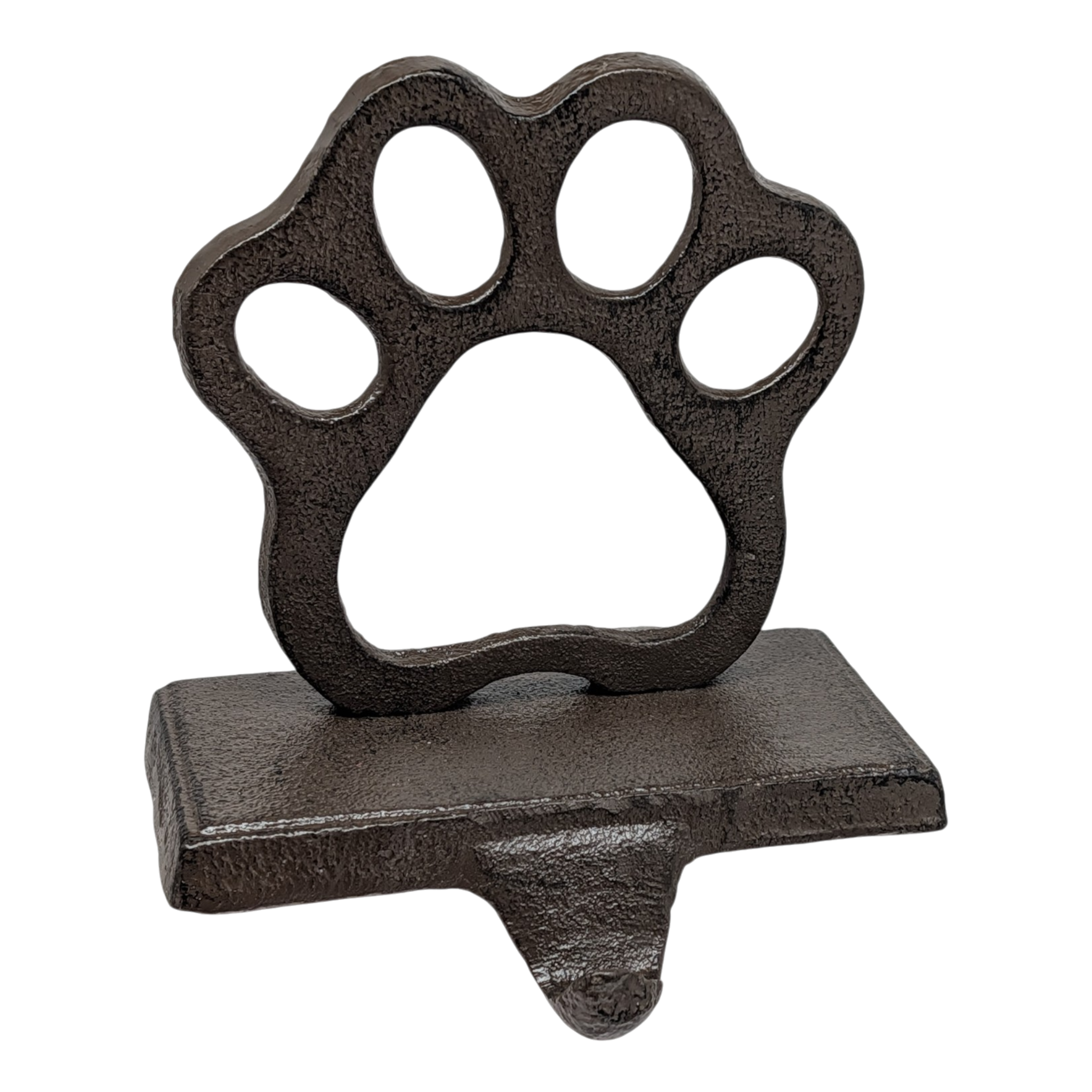 Cast Iron Paw Print Stocking Holder - Charcoal