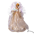 Fiber Optic LED Multi Color Ivory and Gold Angel Treetop