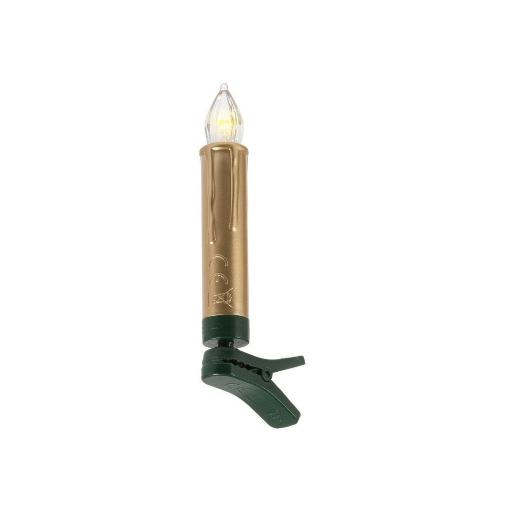 Clip-on LED Candles with Remote - Gold - 10 Pack