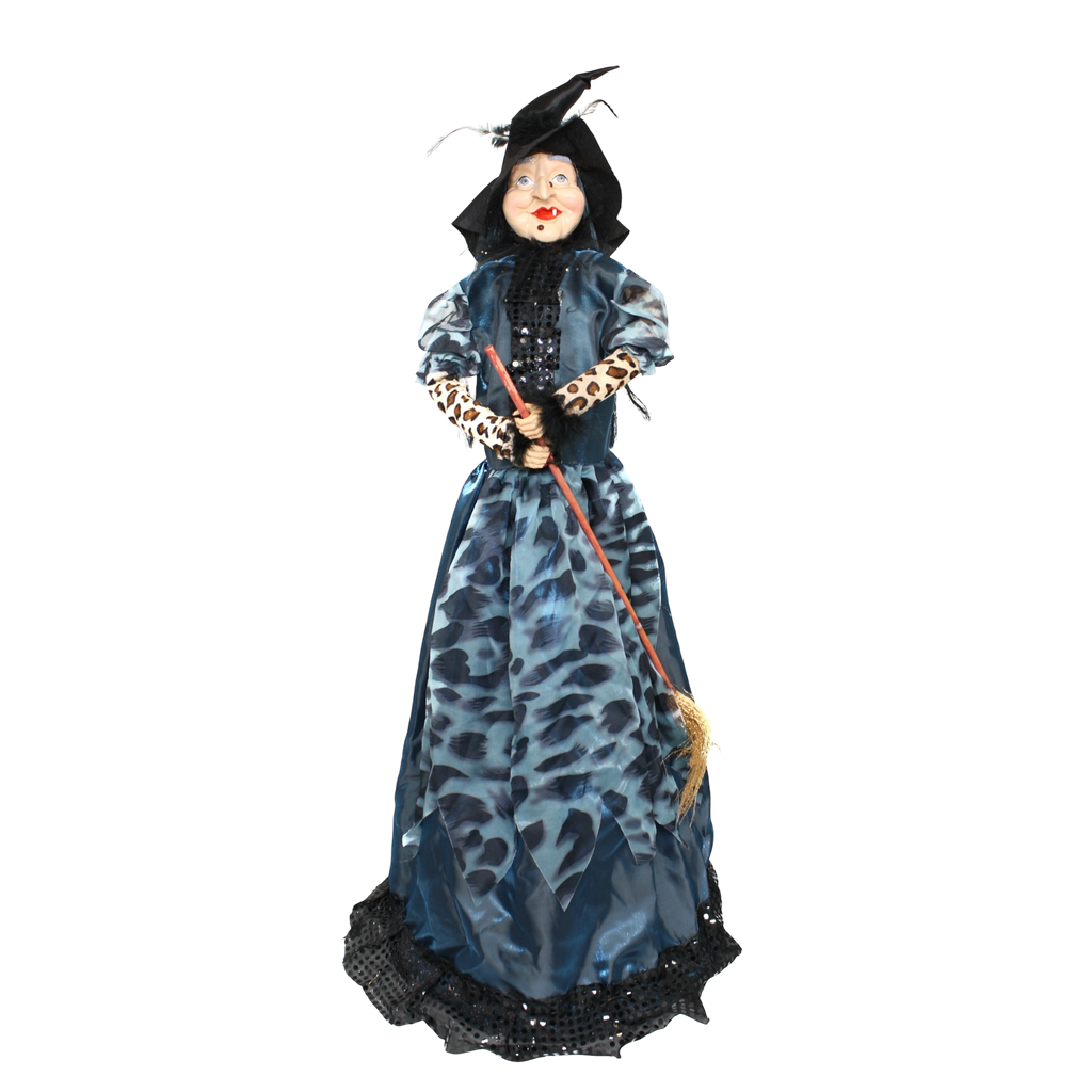 Light Up Cackling Witch - Blue Dress